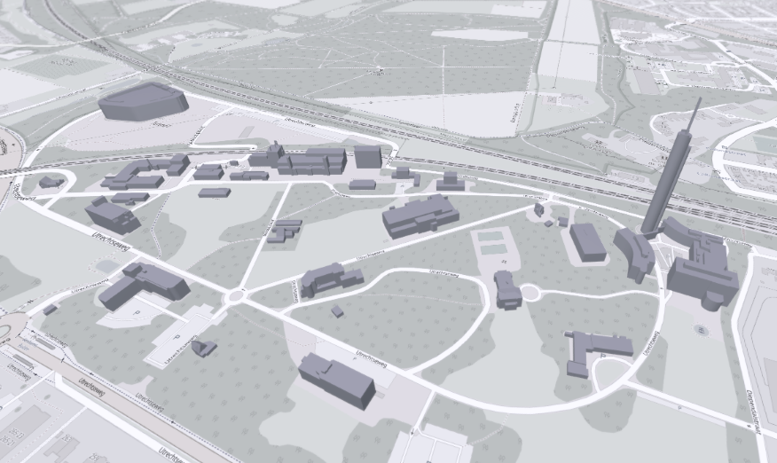 3D view of a campus-wide energy system in MICROGRID